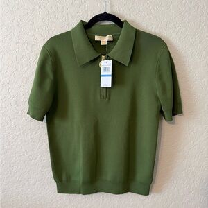MICHAEL Michael Kors Olive Green Polo Blouse
